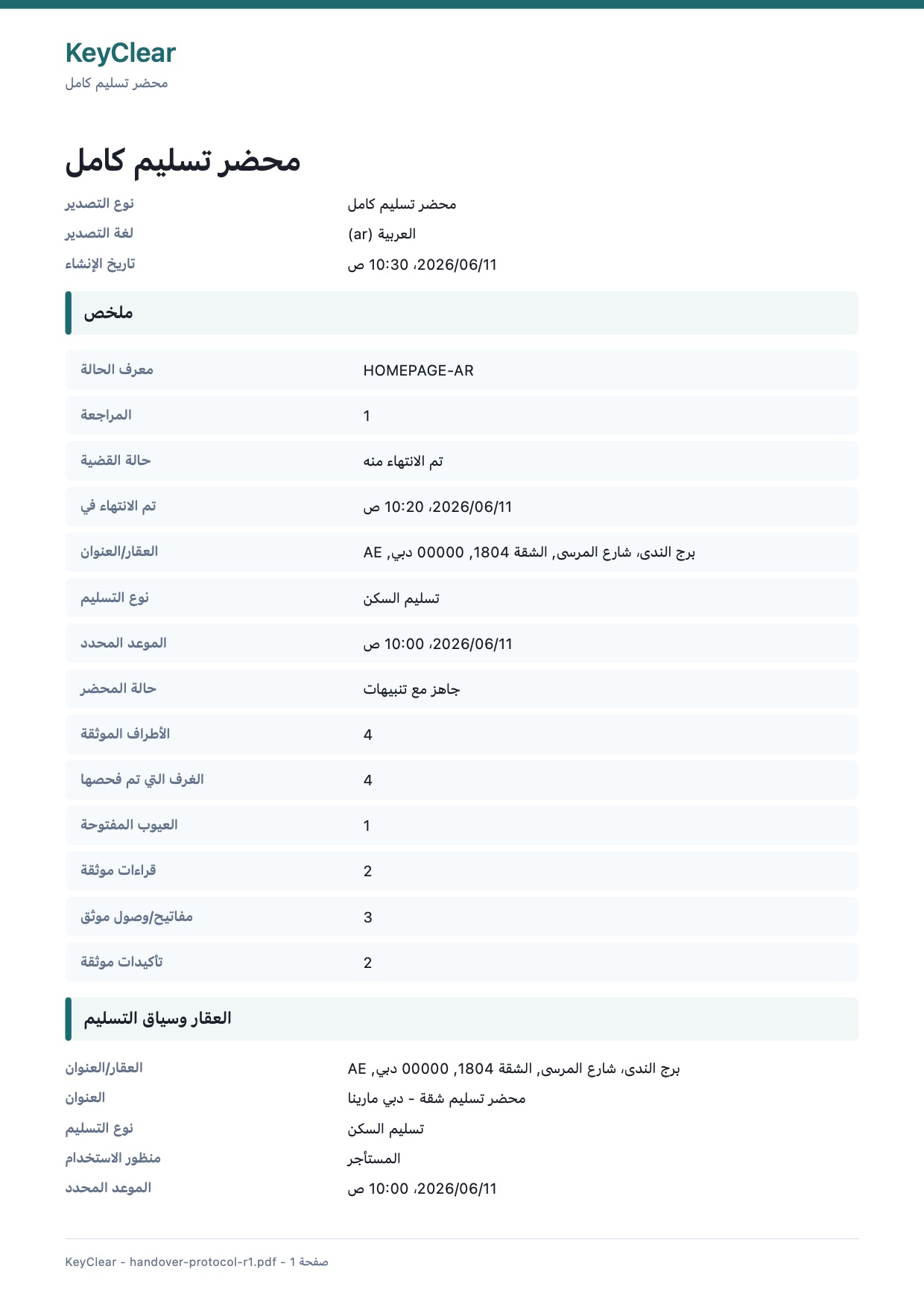 ملف PDF مثال من KeyClear – صفحة 1 من 8