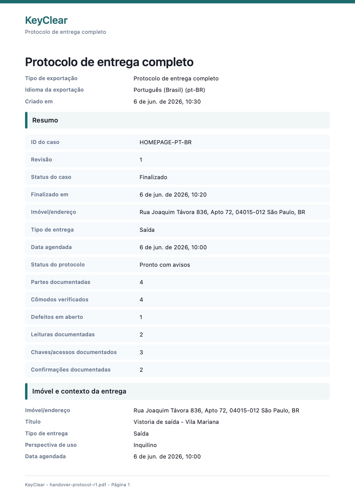 PDF de exemplo do KeyClear – Página 1 de 8